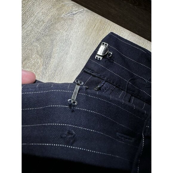 Anthropologie TwentySixHundred NWT Pinstripe Utility Pants Wide Leg Navy Size 10 - Picture 12 of 13